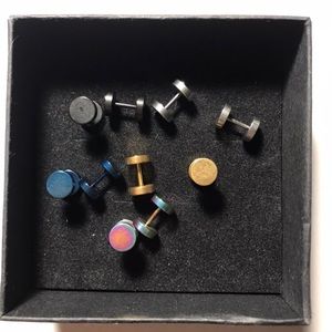 multi colored fake gauges